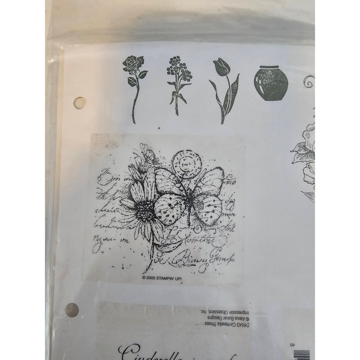 Lot of Unmounted Rubber Stamps Cinderella Shoes Dainty Flowers Pennyblack