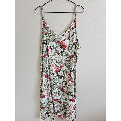 Skye's the Limit Womens Sz 3X Midi Length Tropical Hummingbird Print Dress