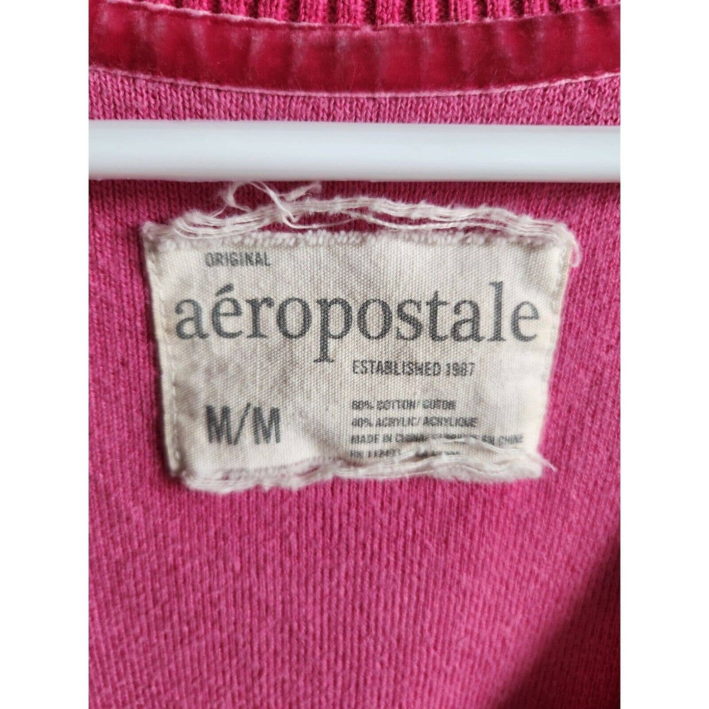 Aeropostale Womens Sz M Deep V Neck Pullover Sweater Pink Striped Y2K