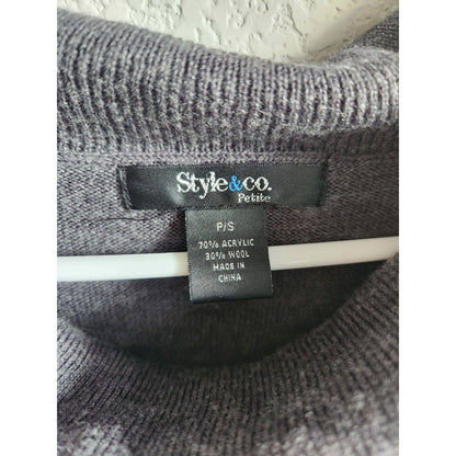 Style & Co Womens PS Petite Cowl Neck Sweater Dress Gray Wool Blend