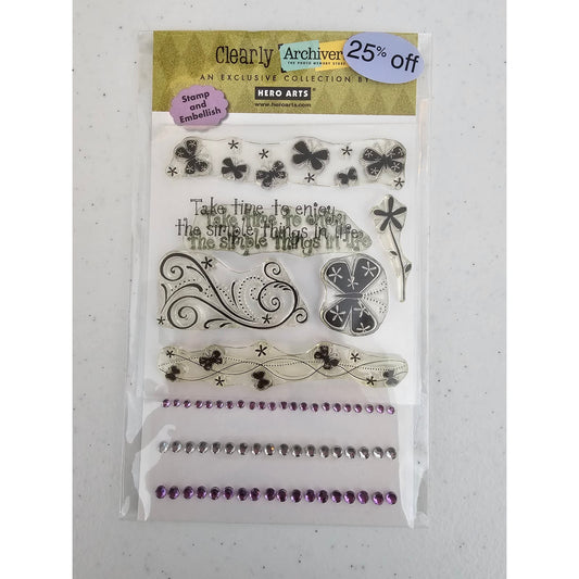 Hero Arts Clear Rubber Stamp Set Butterfly Borders archivers Exclusive