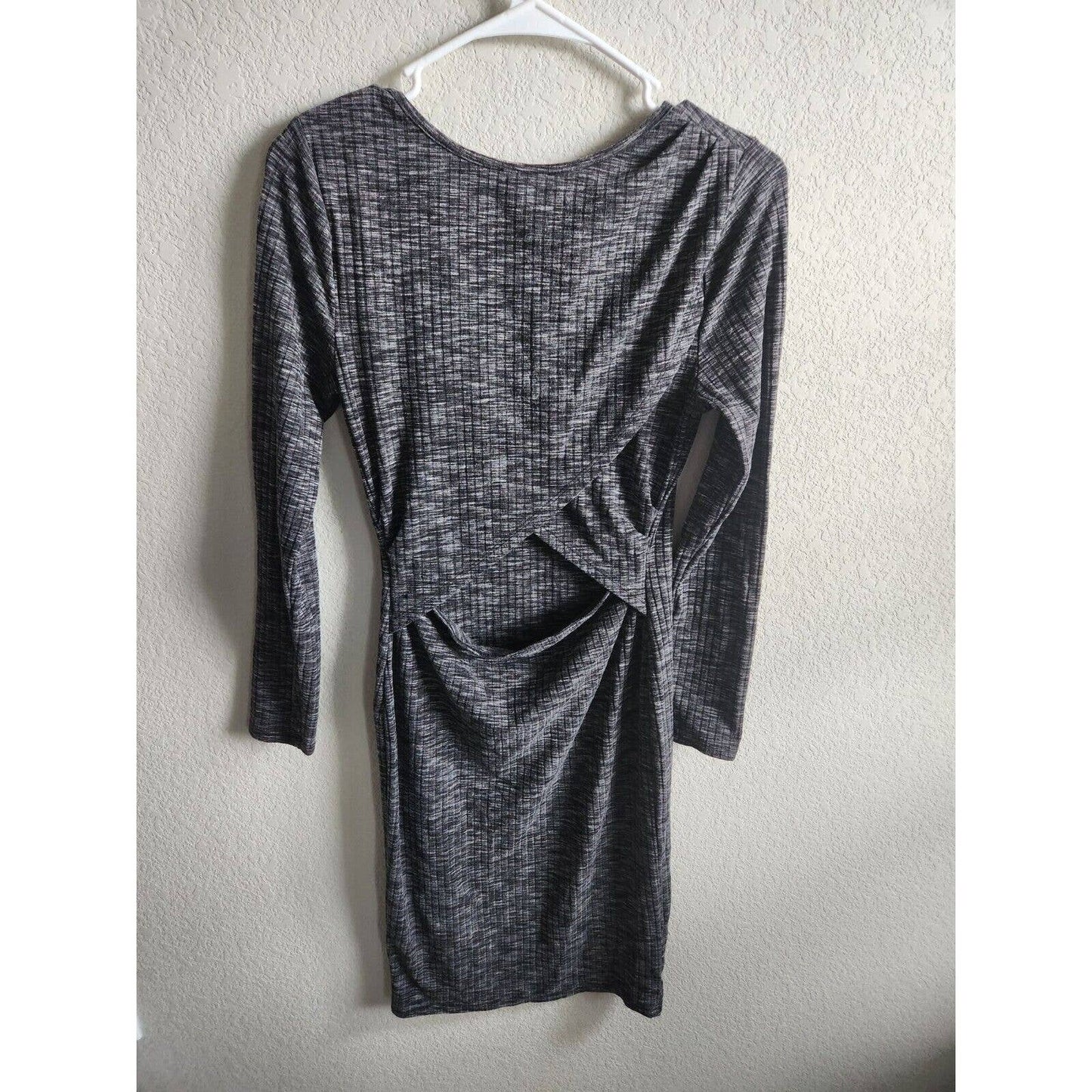 Vintage Y2K Charlotte Russe Womens Sz M Ribbed Sweater Dress Knee Length Gray