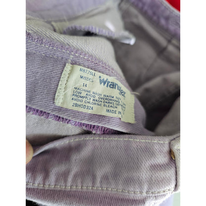 Vintage 1980s Wrangler Womens Sz 14 Bootcut Jeans Light Lavender Purple