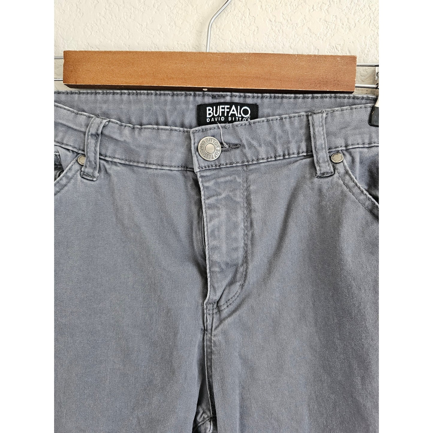 Buffalo David Bitton Jeans Womens 10 Gray Daily Mid Rise Skinny Ankle Preppy