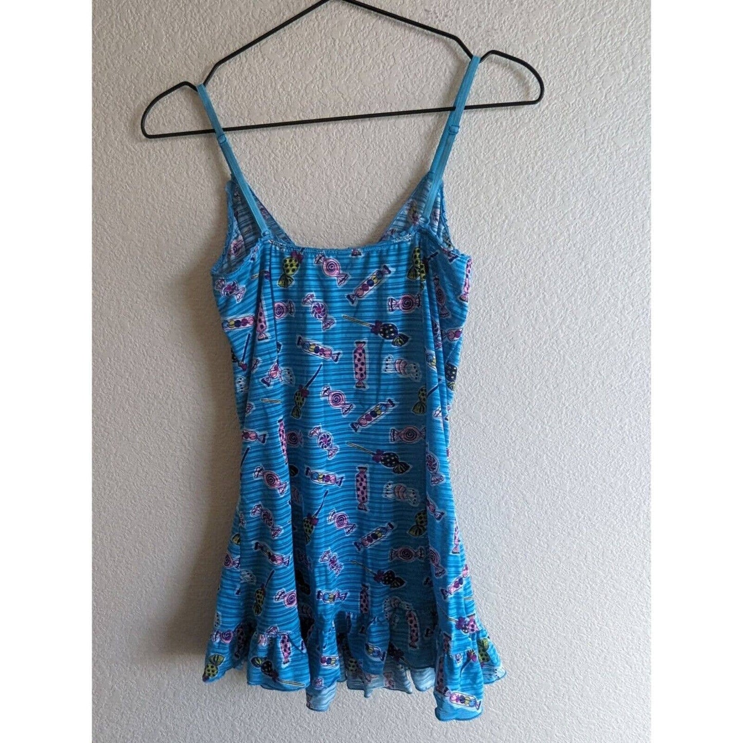 Victorias Secret Camisón Talla M Para Mujer Correa De Espagueti Con Estampado De Caramelo Azul