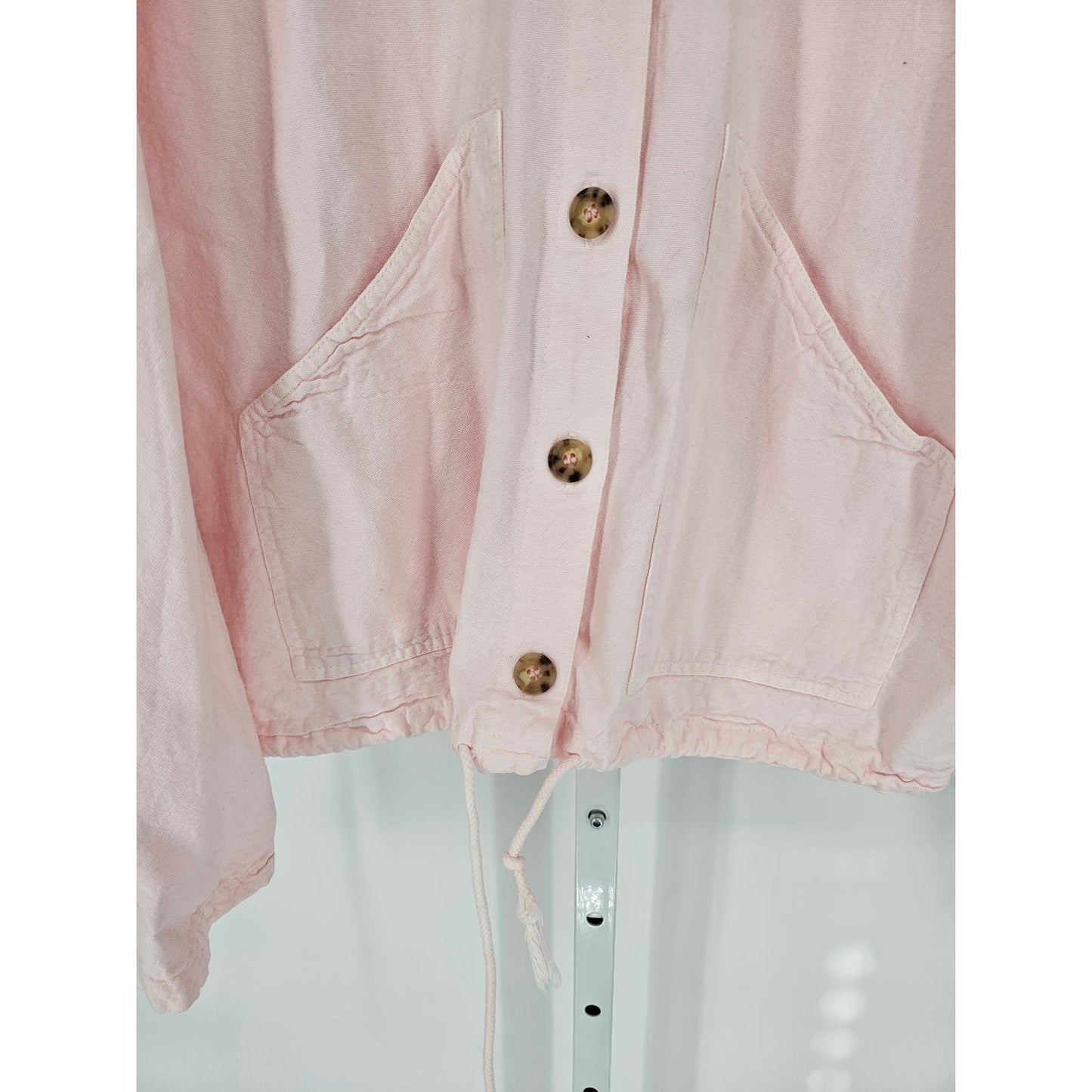 Vintage Sea Breeze California Womens Sz L Light Pink Cardigan Button Up Jacket