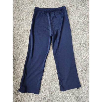 Danskin Now Womens Sz S Navy Blue Track Pants Zipper Ankle