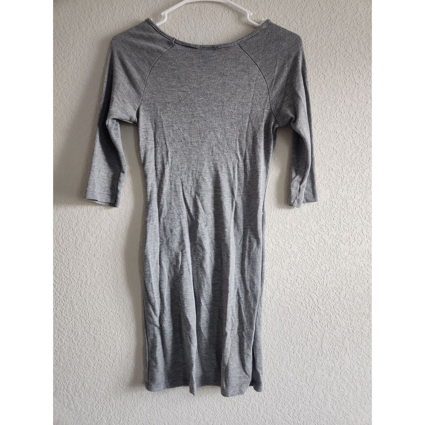 Vintage Y2K Rue 21 Womens Sz XS Gray Fitted Dress V Neck Mini Short