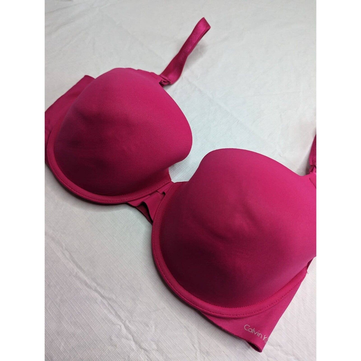 Calvin Klein Mujer Sz 36D Camiseta Sujetador Sólido Rosa Oscuro