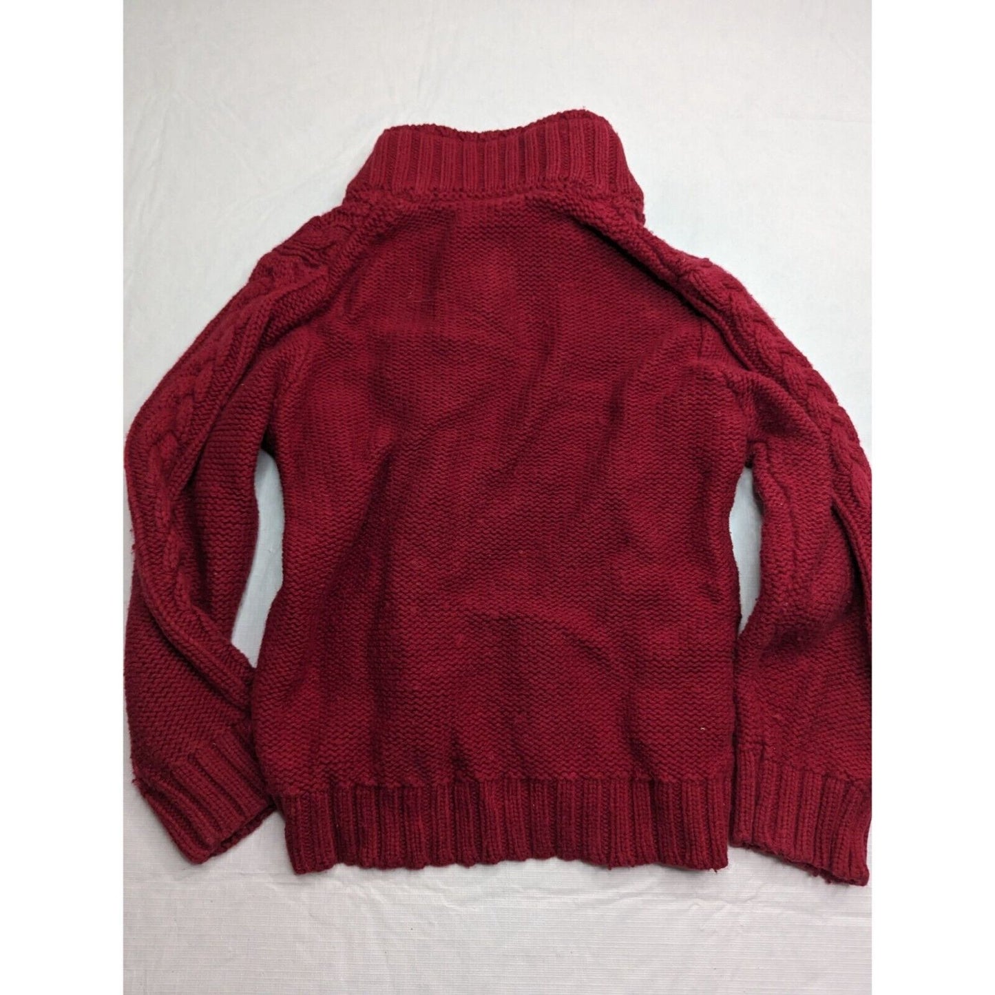 Baby Gap Boys Sz 5 Red Cableknit Sweater Pullover Button Front