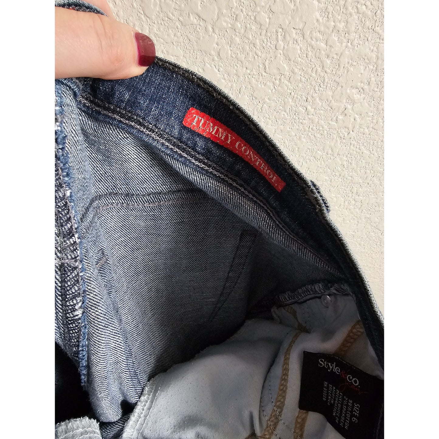 Style & Co Womens Sz 6 Tummy Control Dark Wash Jeans Bootcut