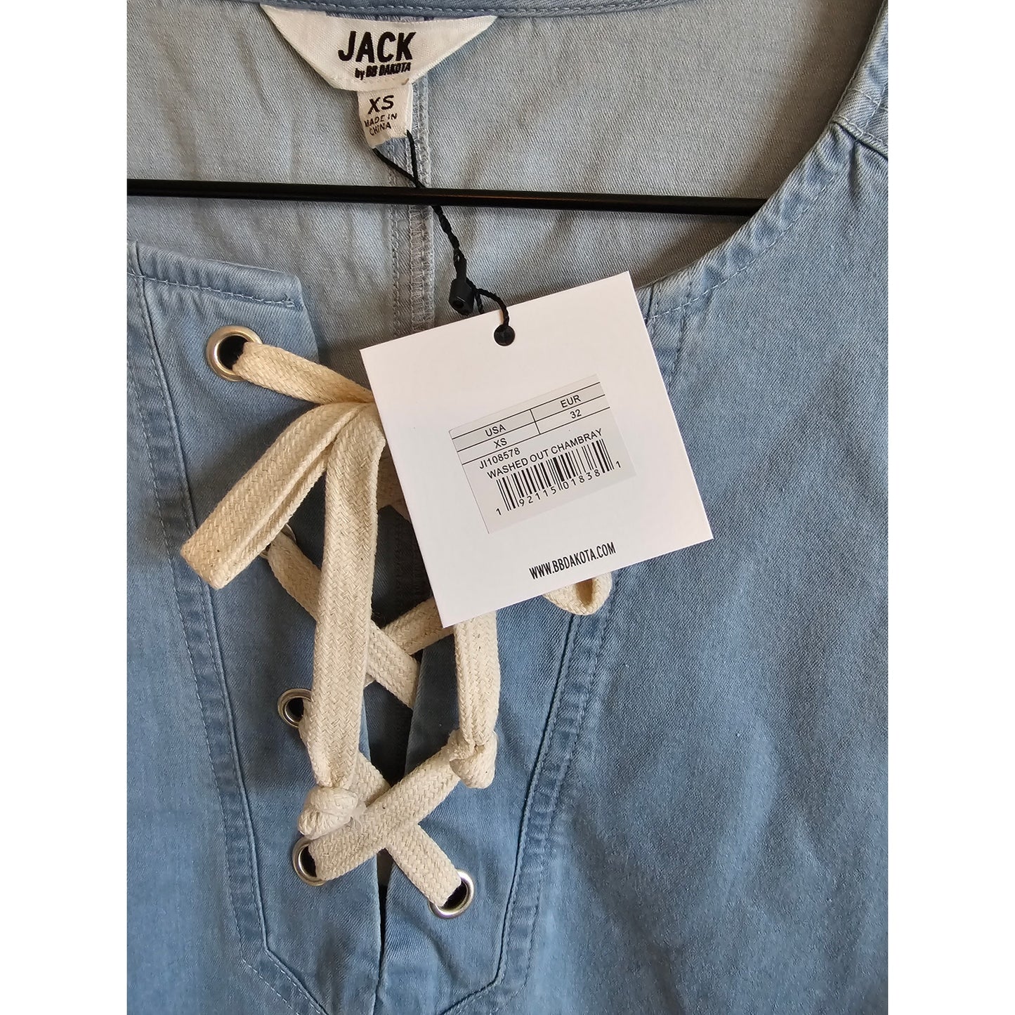 Jack by BB Dakota Womens Sz XS Washed Out Chambray Shirt Dress Blue NEW