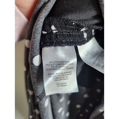 Evan Picone Womens Sz M Midi Dress Black White Polka Dot Pinup