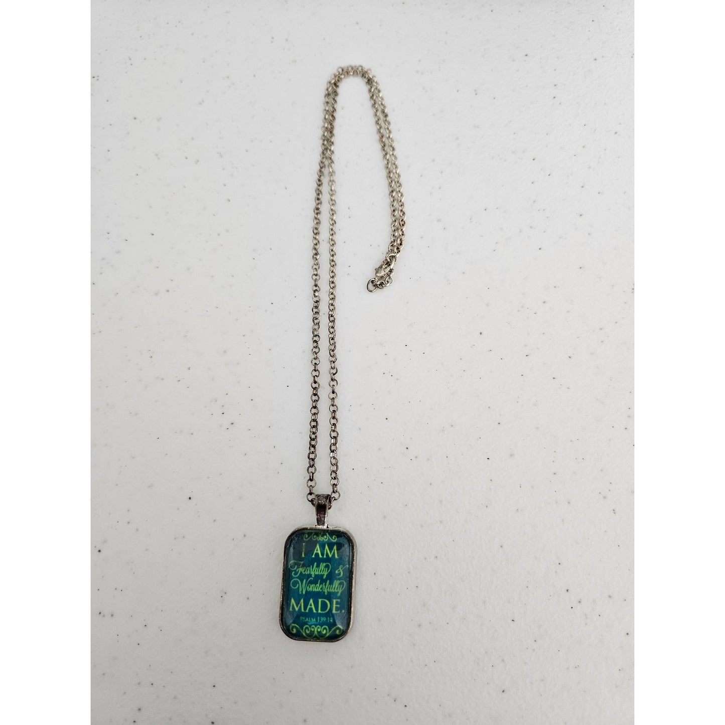 Vintage Y2K Chain Pendant Necklace I Am Fearfully & Wonderfully Made