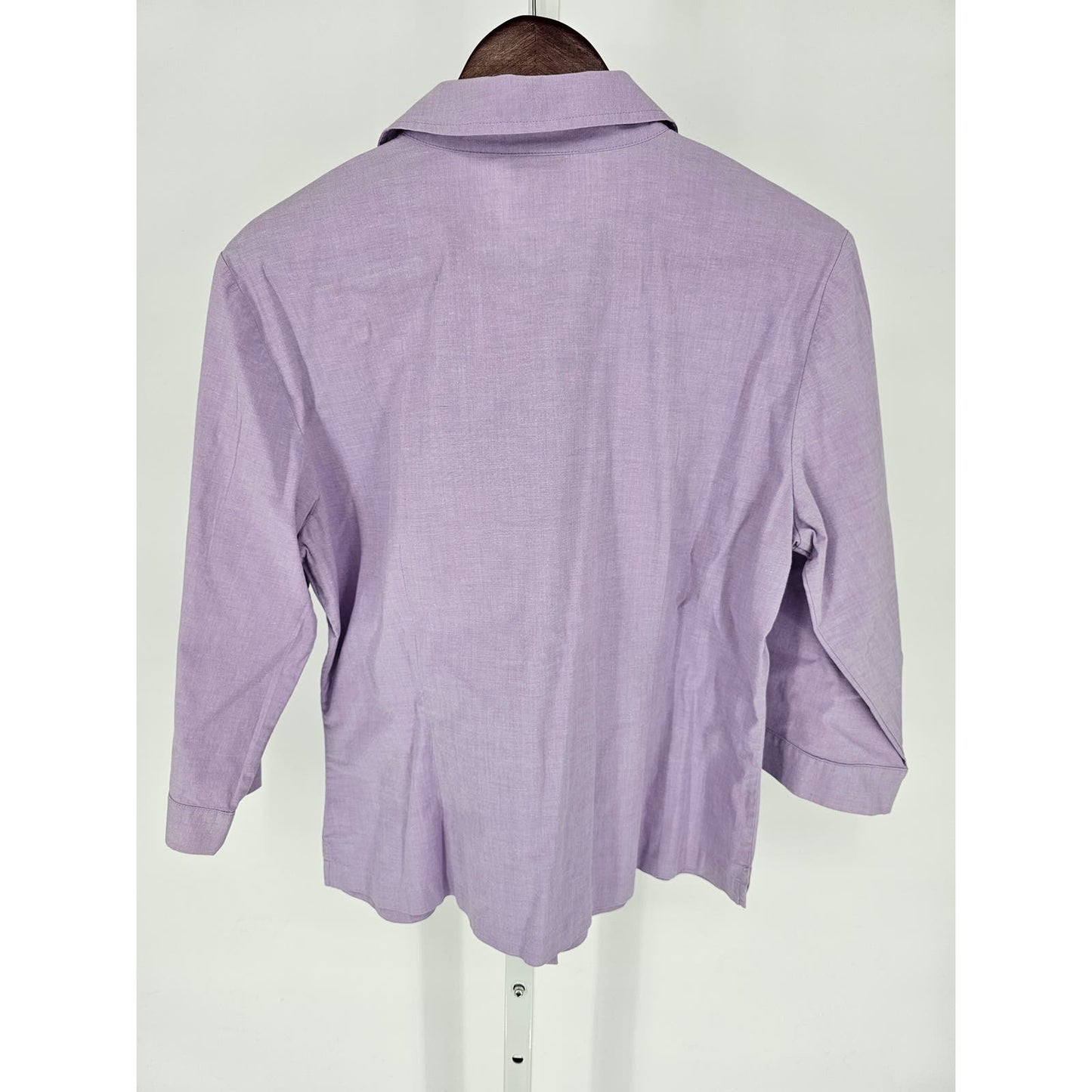 Allison Taylor Womens Sz L Long Sleeve Button Up Shirt Light Lavender Purple