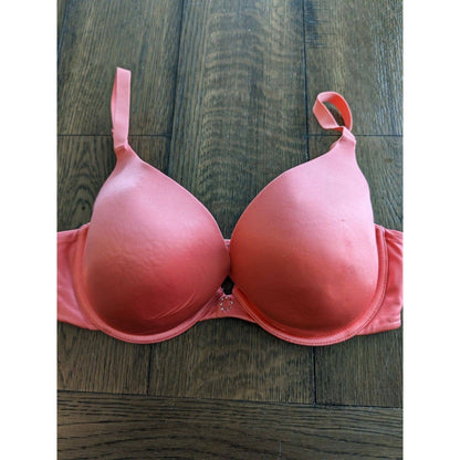 Maidenform Womens Sz 34D Coral Pink Lightly Lined T Shirt Bra