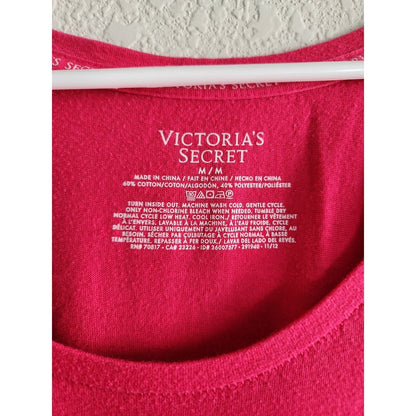 Victorias Secret Womens Sz M Sleep Shirt Pink Holiday Christmas Ornament