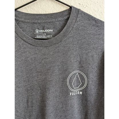 Volcom Mens Sz L Long Sleeve Classic T Shirt Gray