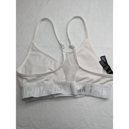 PINK by Victorias Secret Sz XS Sports Bra White Lightly Padded Yoga