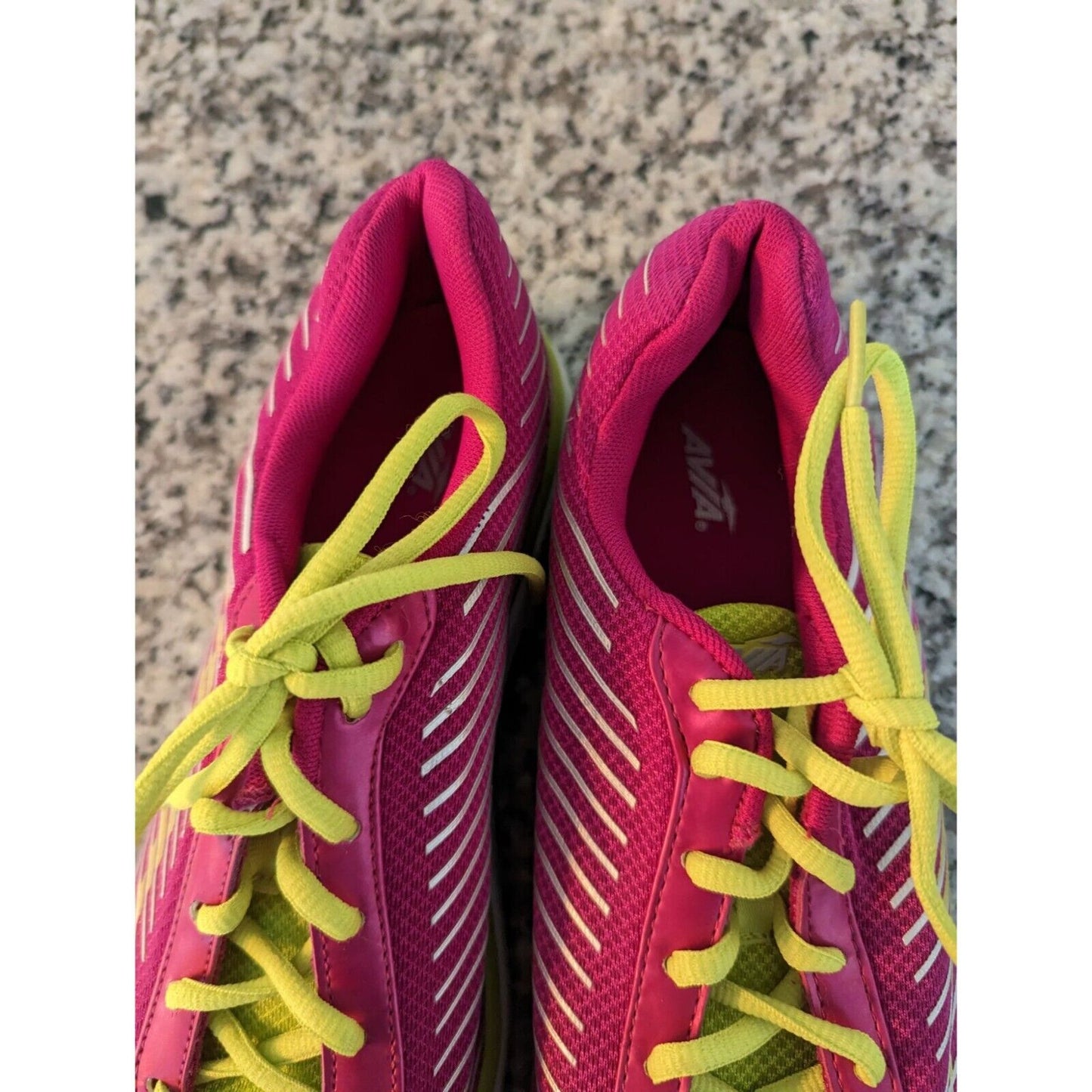 Avia Womens Sz 11 Neon Pink and Yellow Lace Up Tennis Shoes Running