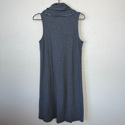 Mossimo Womens Sz S Cowl Neck Knee Length Dress Striped Black Gray