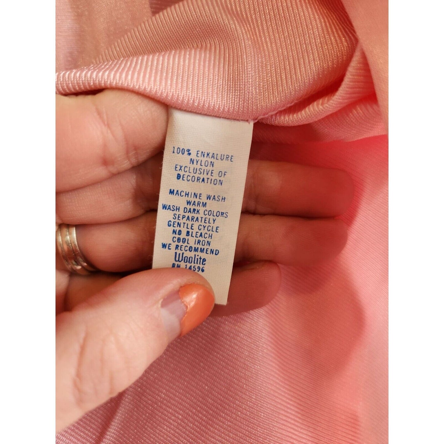 Vintage 1970s Kayser Womens Sz S Light Pink Nylon Open Front Gown