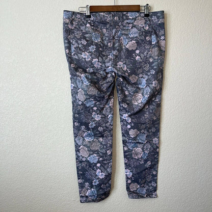 Jeans by Buffalo Womens Sz 12 Ankle Grazer Jeans Floral Gray Pink