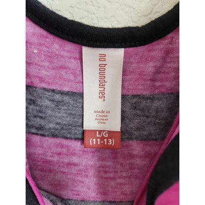 No Boundaries Juniors Sz L Maxi Dress Sleeveless Purple Black Striped