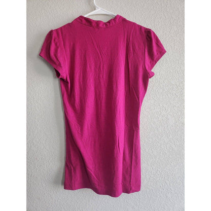 Vintage Y2K Fang Womens Sz S Short Sleeve T Shirt Pink Ruffled Front