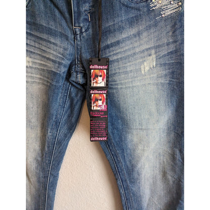 Dollhouse Juniors Sz 5 Skinny Jeans Light Wash Distressed NEW