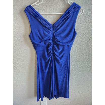 Scarlett Nite Womens sz 8 Knee Length Formal Dress Blue Rhinestone Front