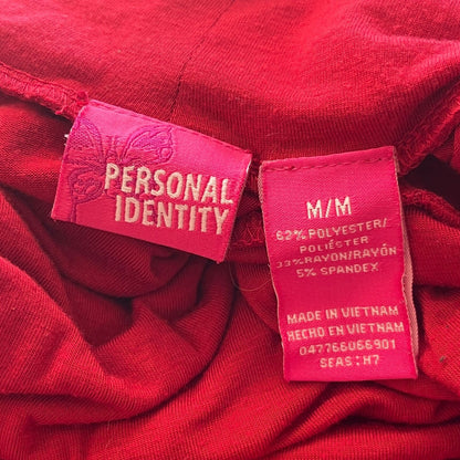 Personal Identity Womens Sz M Cowl Neck Long Sleeve Dress Red A Line