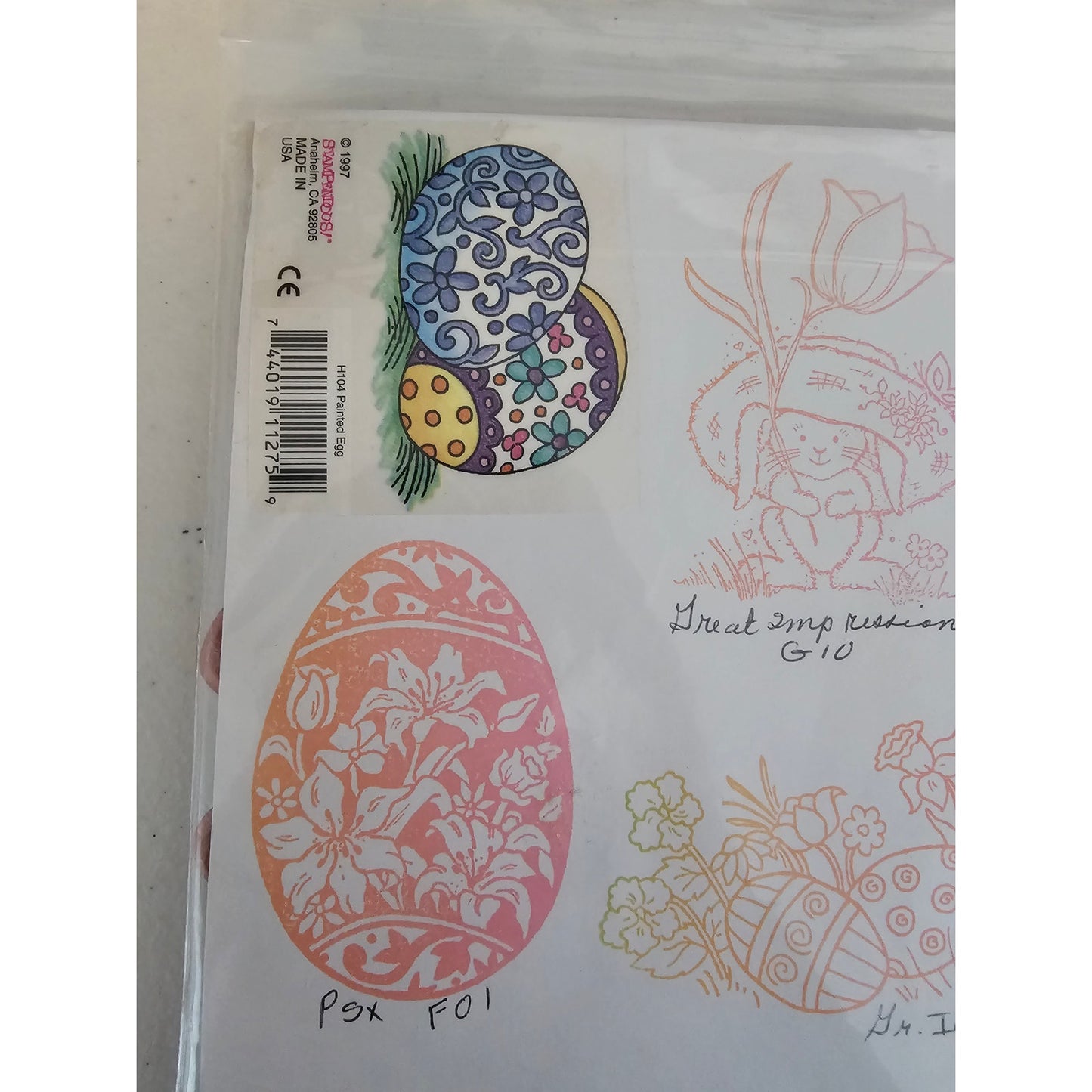 Lot of Unmounted Rubber Stamps Great Impressions Easter Bunny Egg Spring