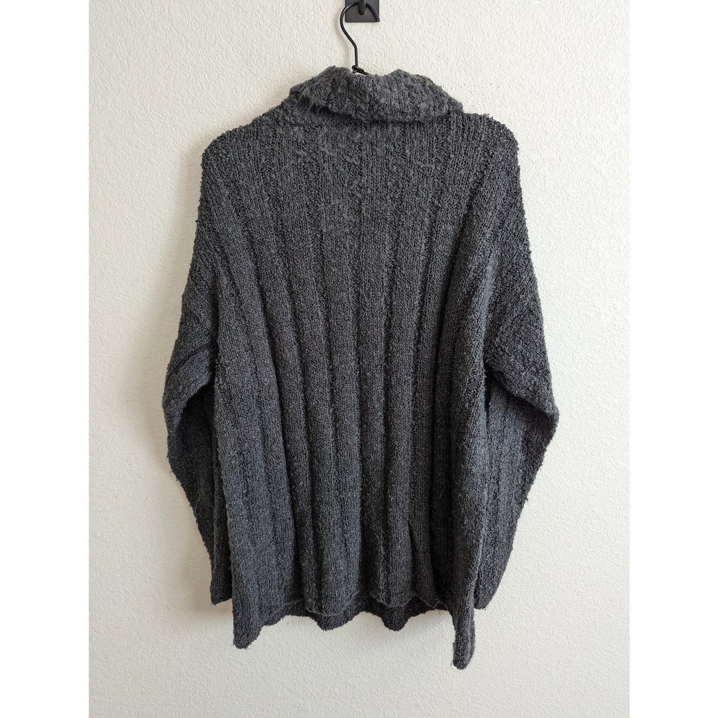 Stefano Basics Womens Sz L Tunic Length Turtleneck Sweater Gray