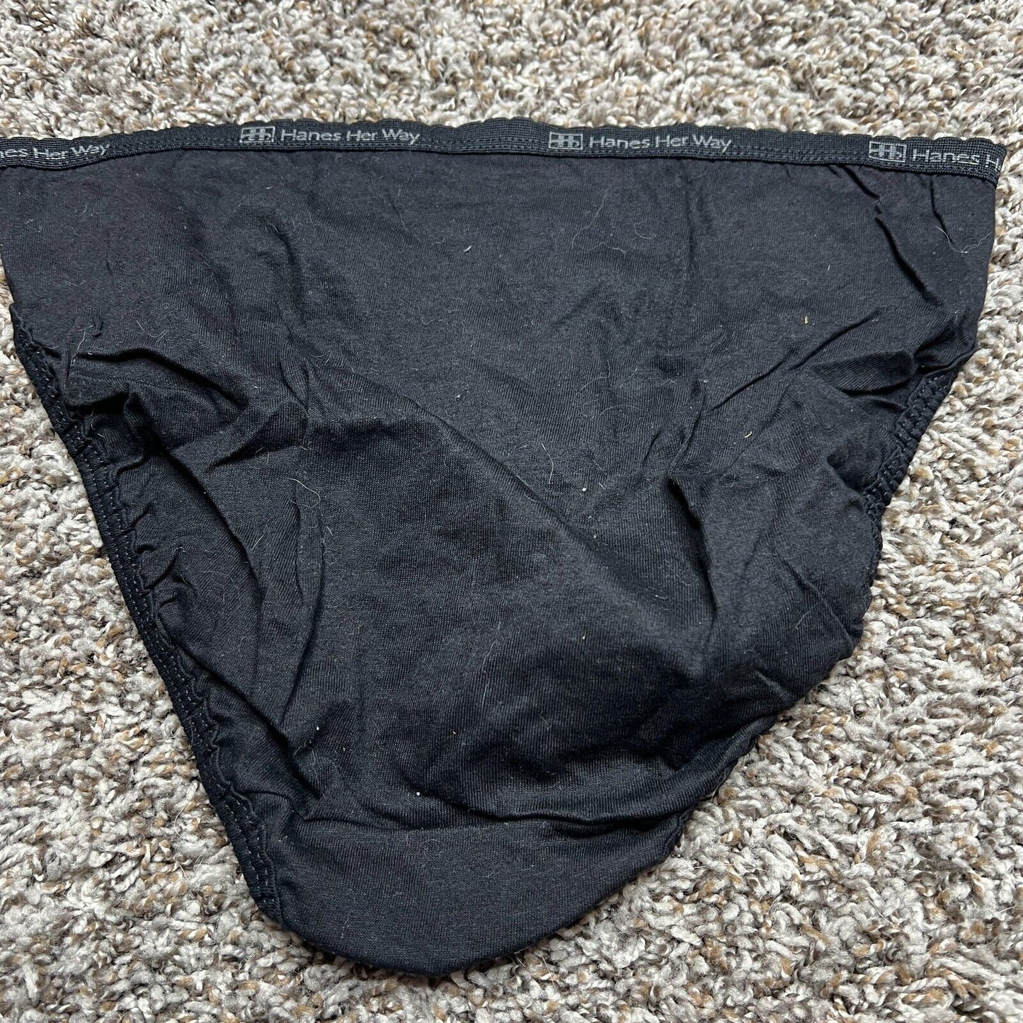 Vintage 1990s Hanes Her Way ComfortSoft Womens Sz 6 Cotton Panties Black