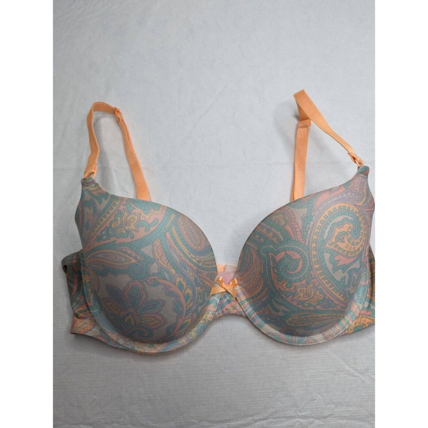 Victorias Secret Womens Sz 34D Demi T Shirt Bra Pastel Paisley Print