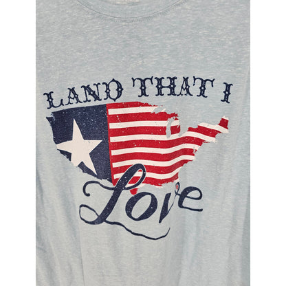 Royce Brand Womens Sz 2X Short sleeve T Shirt Land That I Love American Flag