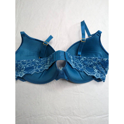 Gilligan & O'Malley Womens Sz 38C T Shirt Bra Blue Metallic Shiny