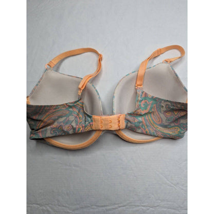 Victorias Secret Womens Sz 34D Demi T Shirt Bra Pastel Paisley Print