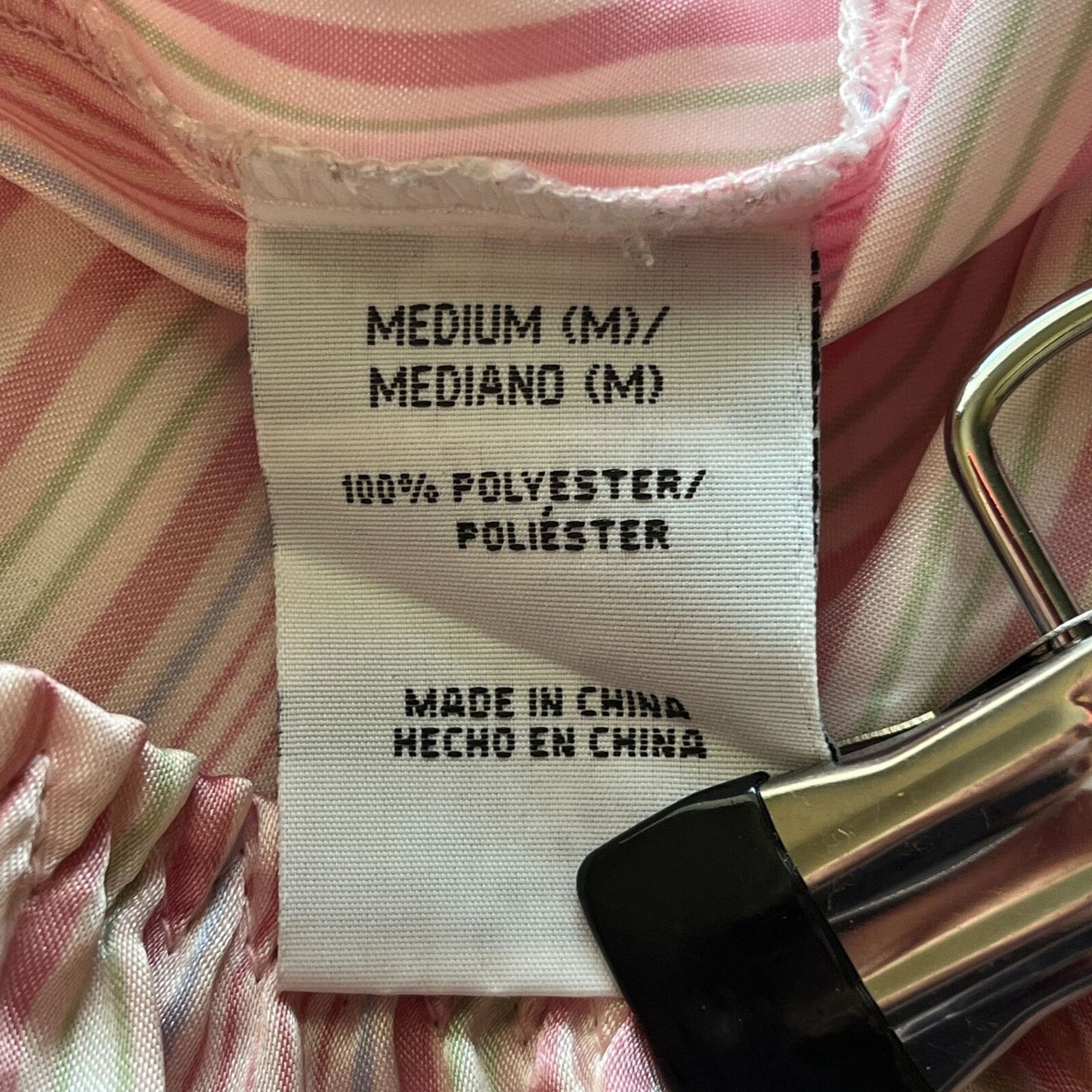 Jaclyn Smith Sleepwear Womens Sz M Satin Pajama Set Striped Pink