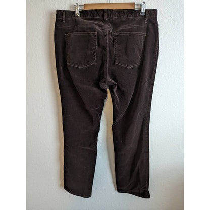 Chaps Womens Sz 16 Dark Brown Straight Leg Corduroy Pants