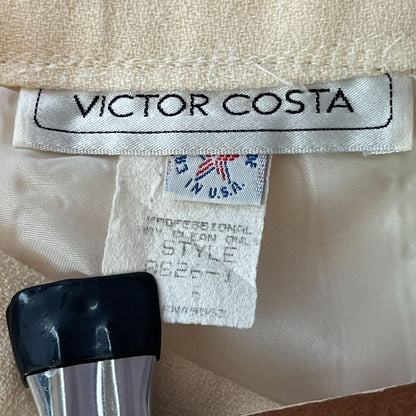 Vintage Victor Costa Womens Sz 6 Ivory A Line Skirt