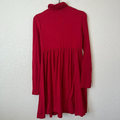 Personal Identity Womens Sz M Cowl Neck Long Sleeve Dress Red A Line