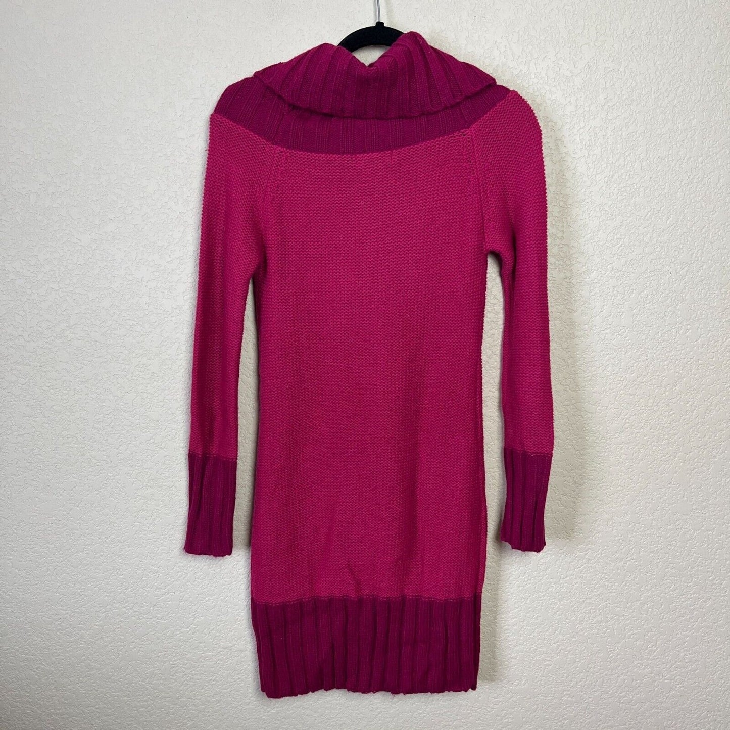 Sweater Project Womens Sz M Cowl Neck Sweater Dress Pink Long Sleeve