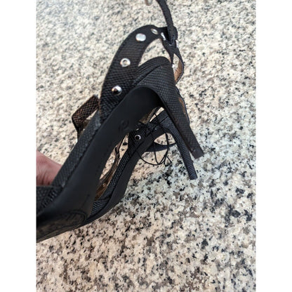 Sam & Libby Womens Sz 9.5 Pointed Toe HHeels Black w/ Silver Studded