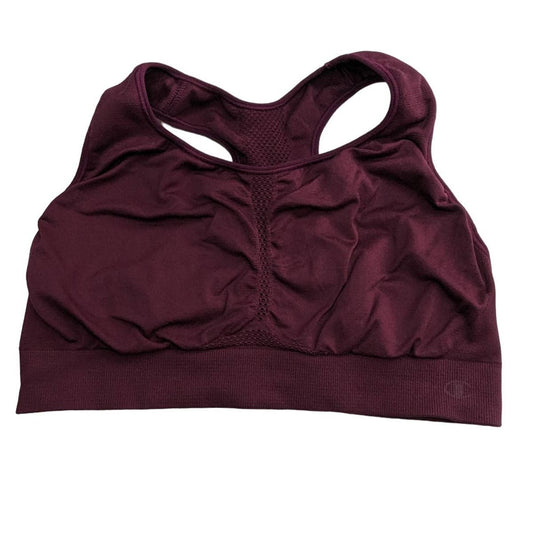 Champion Womens Sz XL No Wire Sports Bra Solid Maroon Racerback