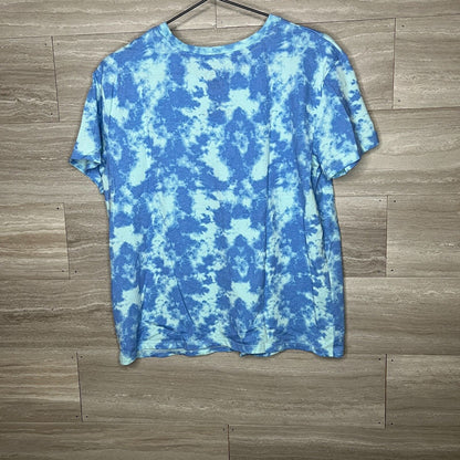 The Hype House Womens Sz L Short Sleeve Tie Dye Shirt Blue