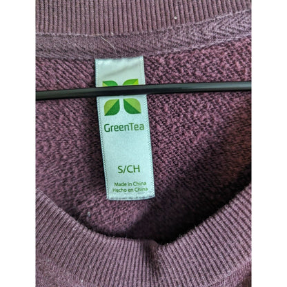 Green Tea Womens Sz S Crew Neck Sweatshirt On Cloud Wine Purple