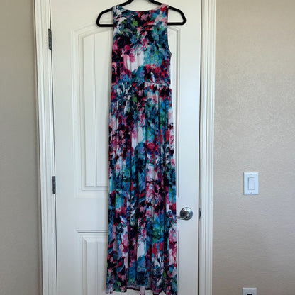 Cynthia Rowley Womens Sz S Maxi Dress Sleeveless Watercolor Print Formal