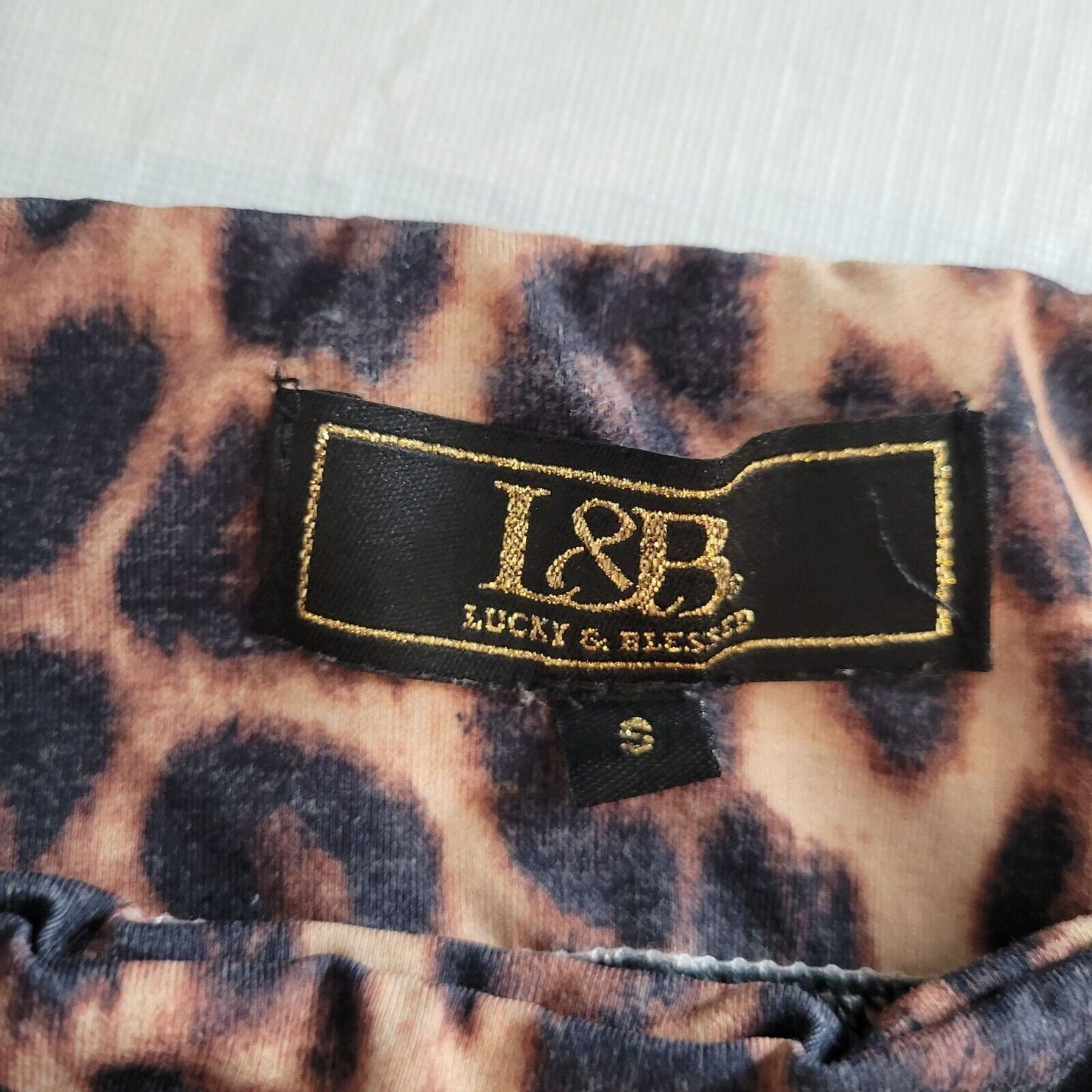 Lucky & Blessed Womens Sz S Athletic Leggings Leopard Cheetah Print